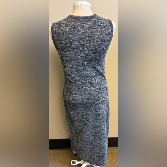 Joe Fresh Gray grey Sleeveless stretchy minimalist Sheath Midi Dress size Medium - Picture 4 of 9